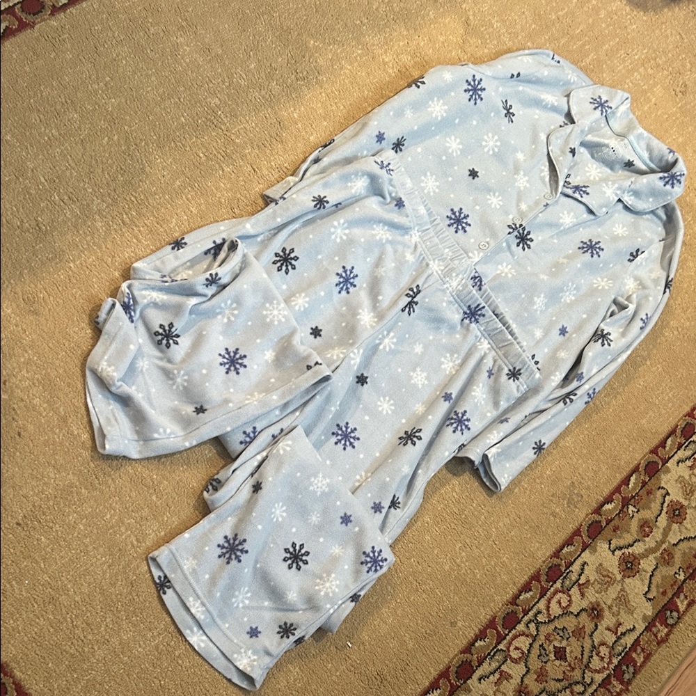 George Light Blue Snowflake Kids Pajama Set